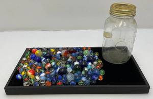 lot 203 image: Vintage Marbles (Some Glow Under UV Light)