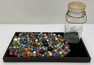 lot 210 image: Vintage Marbles (Some Glow Under UV Light)