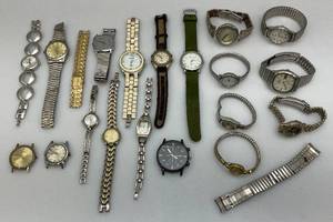 lot 20 image: Group Of Misc. Wrist Watches Including Elgin & More