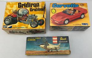 lot 28 image: Misc. Vintage Model Kits 2 Opened (Complete ) 1 (Factory Sealed)