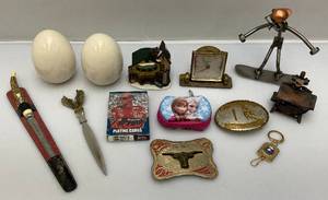 lot 31 image: Misc. Vintage Collectibles Including Nickel Silver Belt Buckle & more