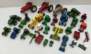 lot 45 image: Misc. Miniature Die-Cast Farm Tractors & More