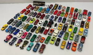 lot 50 image: Misc. Miniature Die-Cast Cars Including HotWheels & More
