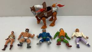 lot 81 image: Misc. 1980s  MOTU Action Figures & 1983 Stridor  Battle Horse