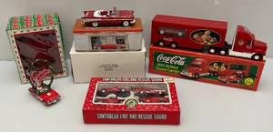 lot 225 image: Misc. Christmas Themed Toys Including Coca-Cola, Santa Bear & More