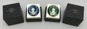 lot 243 image: 1977 Franklin Mint Baccarat Sulfide Paperweights Including Abraham Lincoln & Napoleon Bonaparte (NIB)