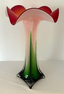 Murano Style Lily Art Glass Vase