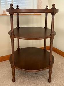 lot 25 image: Vintage Three Tiered Table  Vintage Butler Table
