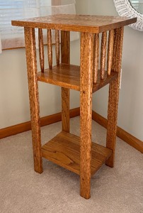 Arts and Crafts Style Wooden Shelf  Pedestal