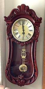 lot 14 image: Beautiful Pendulum D & A Wall Clock with Westminster Chime, Sold AS IS