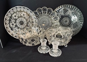 Vintage Crystal and Clear Glass Grouping