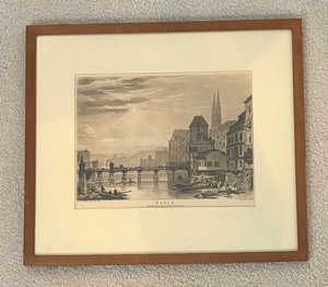 Vintage Basle Etching Print by J.M.W. Turner