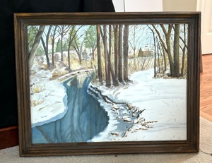 lot 33A image: First Snow of Season Original Painting by Evelyn Zahner