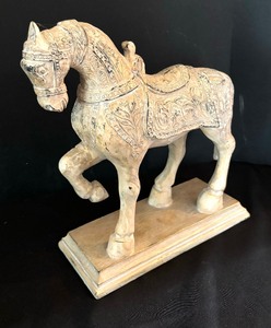 lot 34 image: Distressed War Horse Decorative Figurine