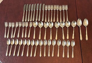 Set of Vitnage Rogers Monogrammed Flatware Service for Eight