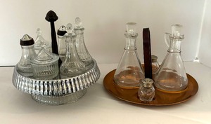 Two Charming Vintage Condiment Sets