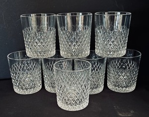 Eight Elegant Crystal Lowball Glasses
