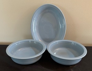 Light Blue Fiesta Bowls and Platter