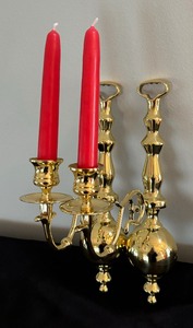 Beautiful Brass Wall Mounted Candle Holders