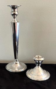Weighted Vintage Sterling Silver Candle Holders