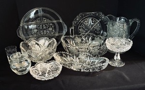 Vintage Crystal and Clear Glass Serving Pieces