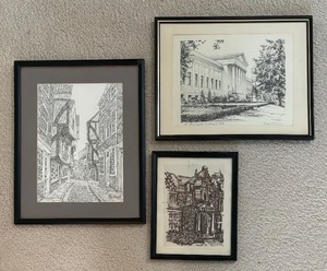 Three Vintage Black and White Prints