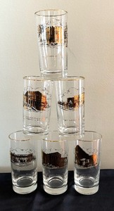 Vintage Historical Minnesota Buildings Highball Glasses