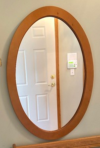 Wooden Framed Oval Wall Mirror
