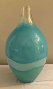 Turquoise Art Glass Style Vase
