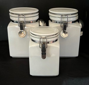 Set of Three Bee House Canisters