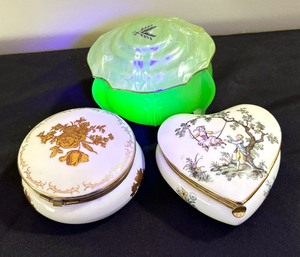 Three Vintage Trinket Boxes
