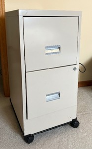 Metal File Cabinet on Casters