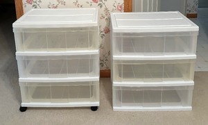 Two Storage Bins with Drawers