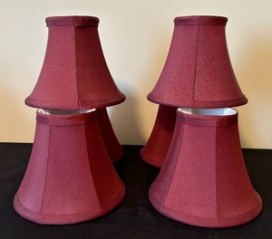 Six Like New Small Burgundy Lamp Shades