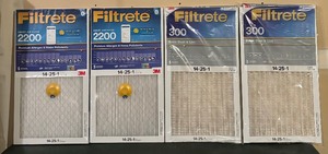 New Two Filtrete 2200 3M Smart Air Filter and Two Filtrete Basic Dust and Lint Microparticle Performance 3M 300