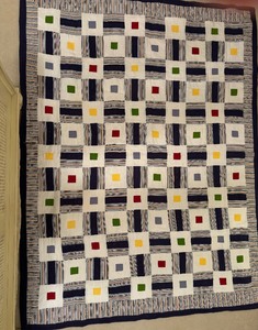 Vintage Reversible Quilt with Different Patterns with Colorful Primary Colors