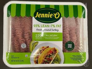 F - Jennie-O 93% Lean 7% Fat Ground Turkey - 48 Oz (3 lbs) - Packaged and Unopened