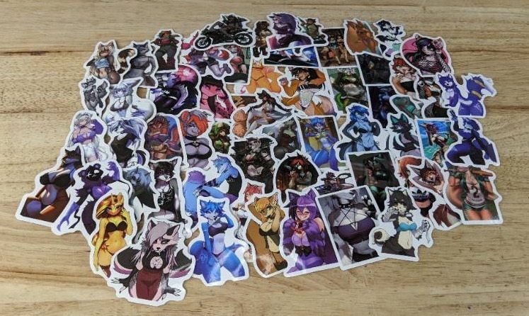 lot 51G image: 60 New Furry Anime Girls Stickers N