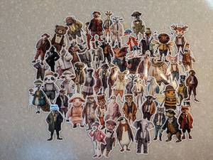 lot 401 image: 55 Total Brand New Cartoon Animal Stickers P