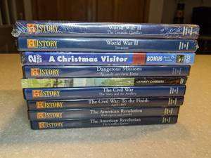 lot 403 image: 9 New and Used DVDS History Channel WWII Civil War Revolution War P