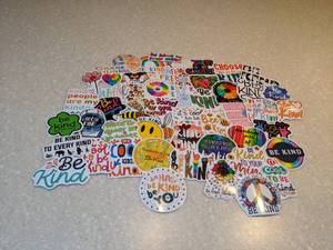 lot 408 image: 50 Total Brand New Be Kind Stickers P
