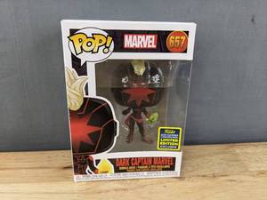 lot 98M image: Brand New Funko Pop Marvel Dark Captain Marvel #657 Figure V