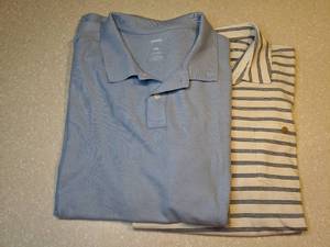lot 420 image: Two Mens Sonoma Short Sleeve Shirts Light Blue Blue Stripes Size XXL P