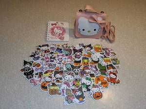 lot 428 image: 50 Total Brand New Hello Kitty Stickers Notebook Purse Pink P