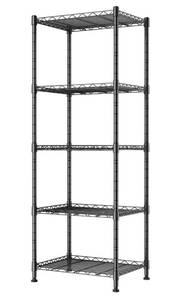 lot 49 image: Brand New REGILLER 5-Wire Shelving Metal Storage Rack Adjustable Shelves, Standing Storage Shelf Units for Laundry Bathroom Kitchen Pantry Closet, Black 11.8 D x 16.6 W x 53.5 H B