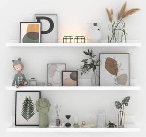 lot 82 image: New Giftgarden 36 Inch White Floating Shelves for Wall Mount  $46.99 Retail B