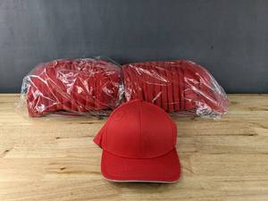 lot 137 image: 24 Brand New Yupoong Hats Red SmallMedium A