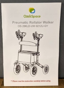 lot 108 image: New Oasis Space Pneumatic Rollator Walker $149.99 Retail B