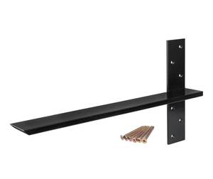 lot 72 image: New 2-Pack Free Hanging T Shelf Bracket, Solid Heavy Duty Steel Knee Wall Hidden Granite Countertop Support Floating Bracket Hardware, Universal, 24 Inch, DIY Projects, Screws Included, Black $115.77 Retail B