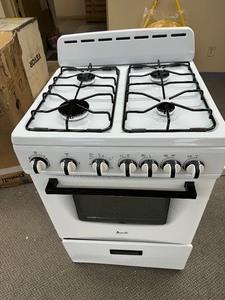 lot 61 image: Avanti 24 in. 2.6 cu. ft. Gas Range in White - Shipping Damaged - Dented Multiple See Pictures